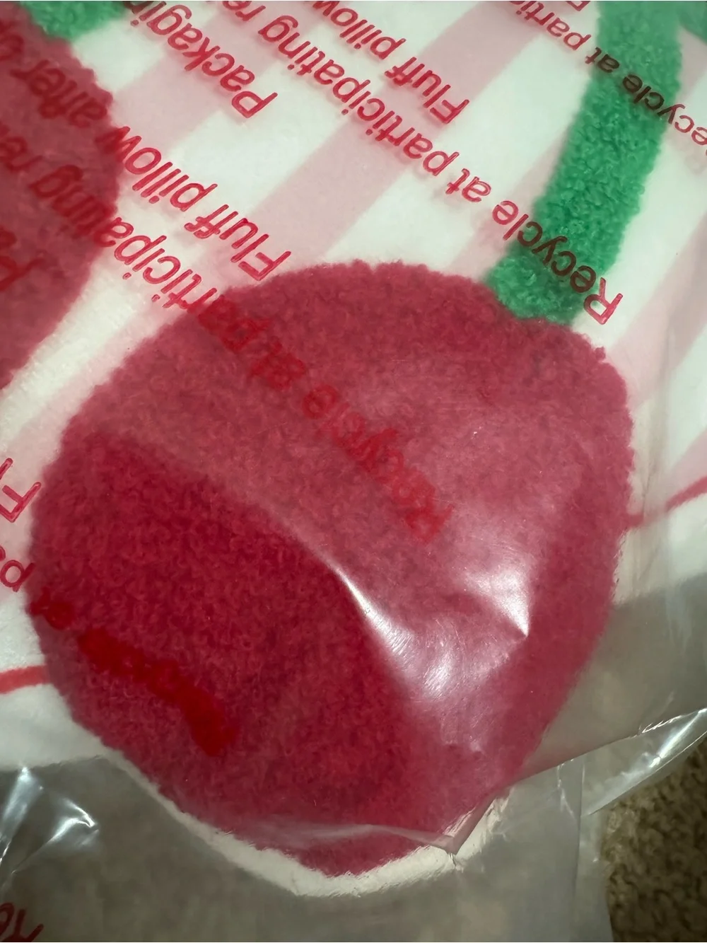 Funky Fun Retro Valentine Love MA CHERIE Throw Pillow CHERRIES Fruit NEW SEALED